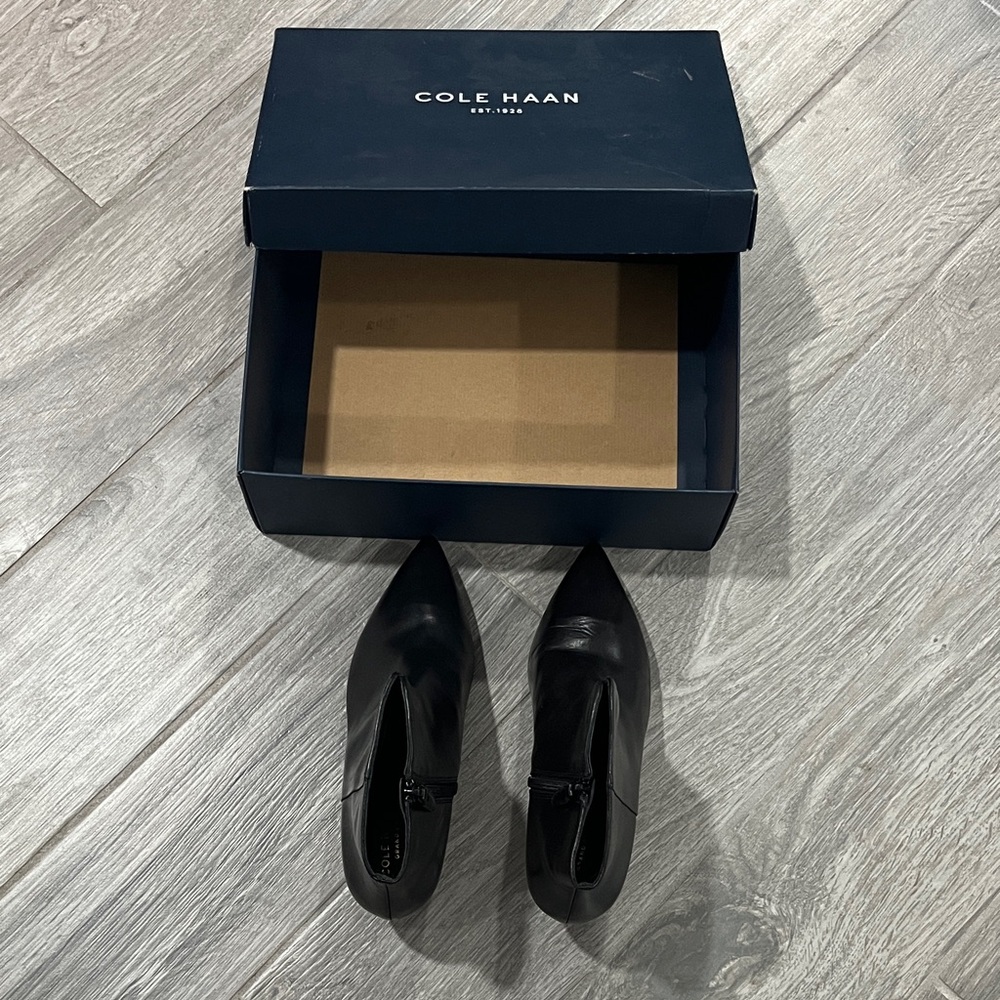 Cole Haan Black Leather Ankle Boots
